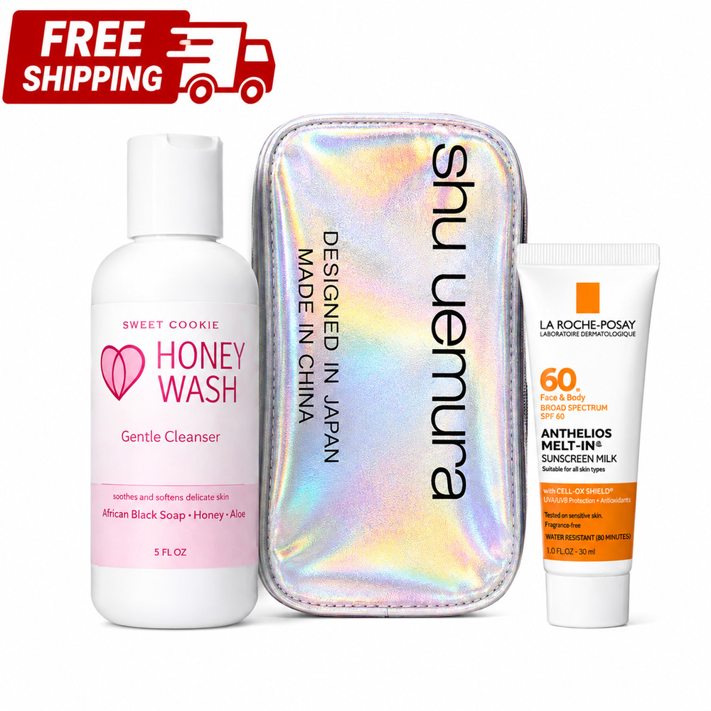 Sweet Cookie Honey Wash 5oz + La Roche Posay SPF 60 Travel Set